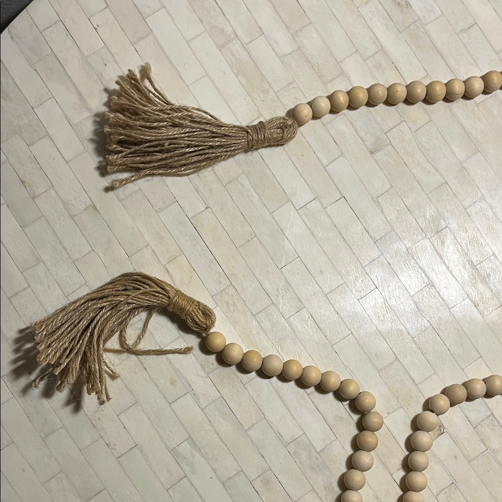Natural Wooden Bead Decor, 50 inches Long - Picture 5 of 5